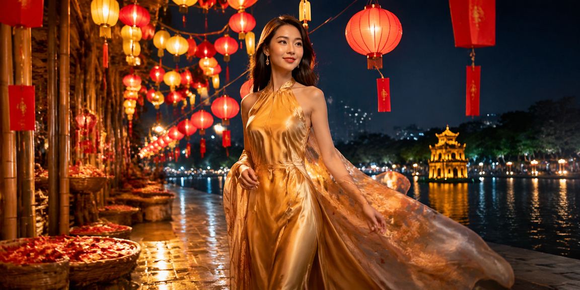 Toàn cảnh khu phố đèn lồng đêm tại Hà Nội